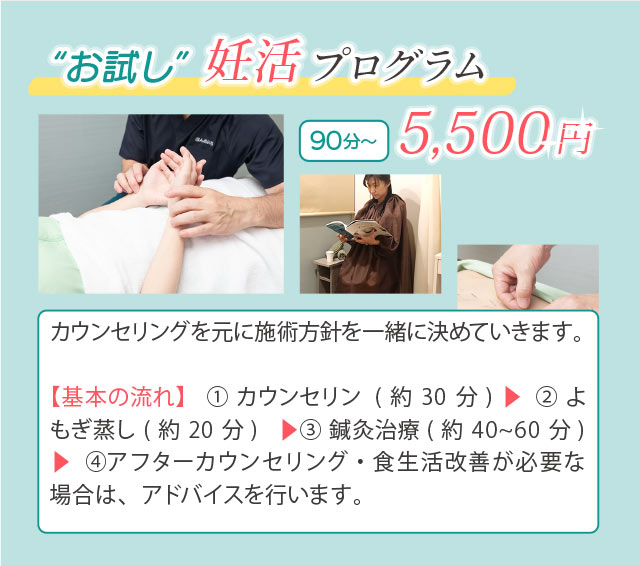 お試し妊活プログラム5500円